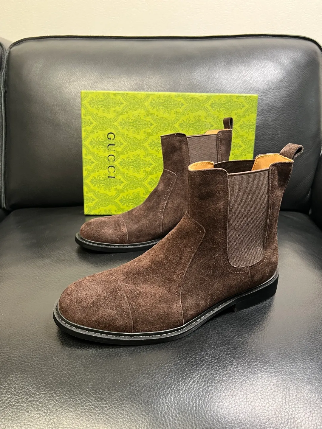 Men's shoes 💰900 Gucci High-quality top crafts Gucci Leather shoes and boots high-top series counter synchronization Original factory configuration, original cowhide imported from Italy, imported water-dyed cow lining, soles: original factory special supply original sole super comfortable, original factory and single goods High quality, welcome to compare and synchronization at the counter, code number 39-44 (customized 45)